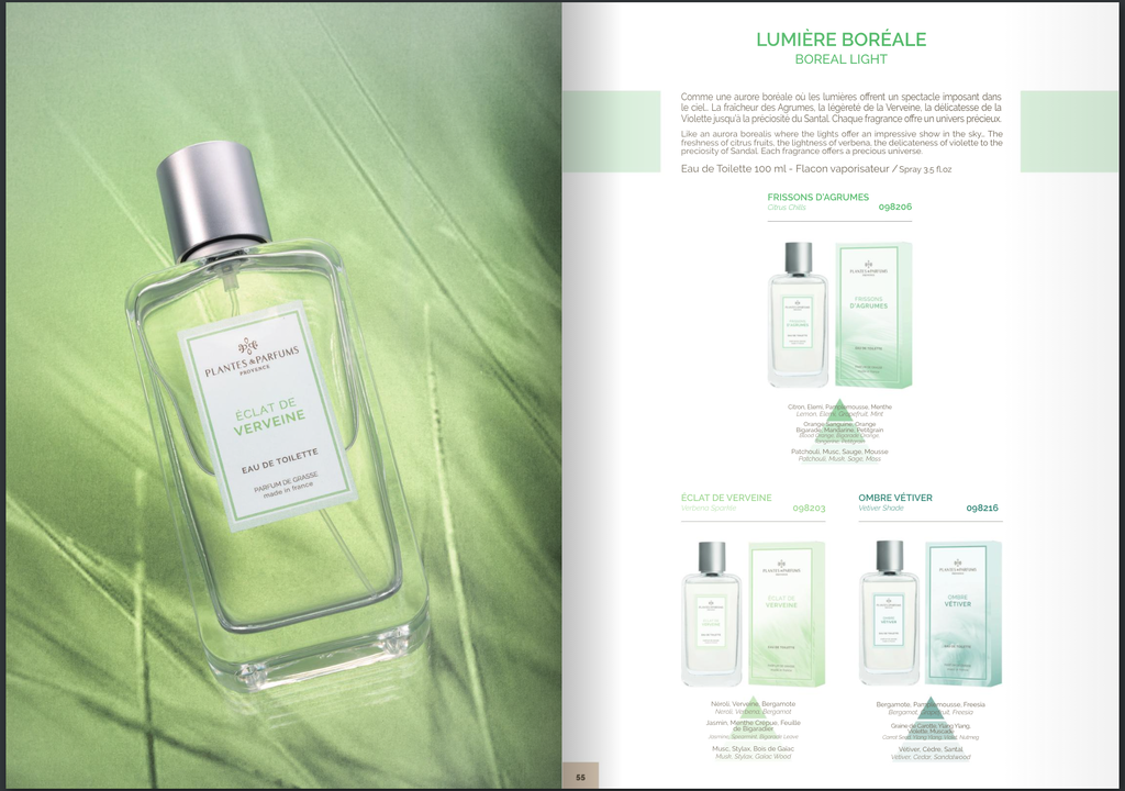 parution catalogue 2021 page 55 plantes et parfums agape illustration produit lorette fabre